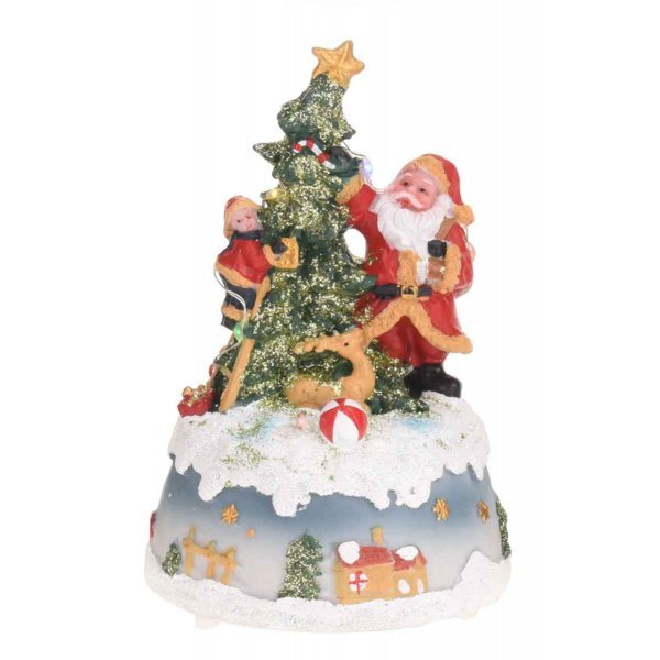 Χριστουγεννιάτικο Διακοσμητικό, με Άγιο Βασίλη και 5 LED (16cm)